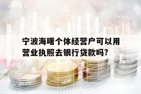 寧波海曙個(gè)體經(jīng)營戶可以用營業(yè)執(zhí)照去銀行貸款嗎?