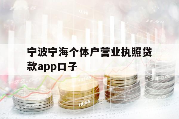 寧波寧海個(gè)體戶營(yíng)業(yè)執(zhí)照貸款app口子