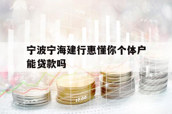 寧波寧海建行惠懂你個(gè)體戶能貸款嗎