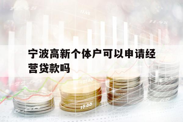 寧波高新個體戶可以申請經(jīng)營貸款嗎