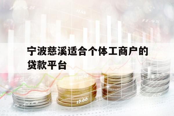 寧波慈溪適合個體工商戶的貸款平臺