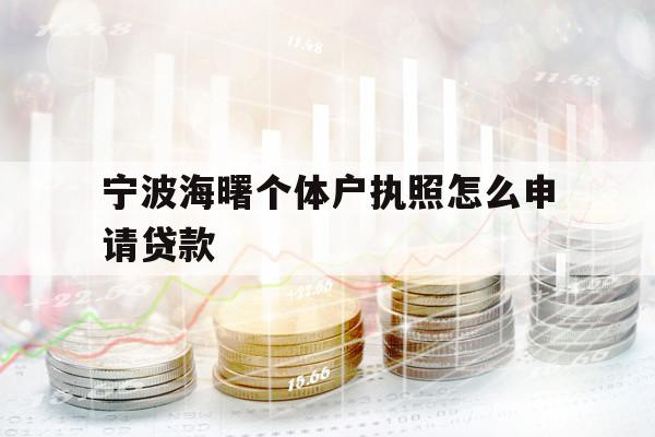 寧波海曙個體戶執(zhí)照怎么申請貸款