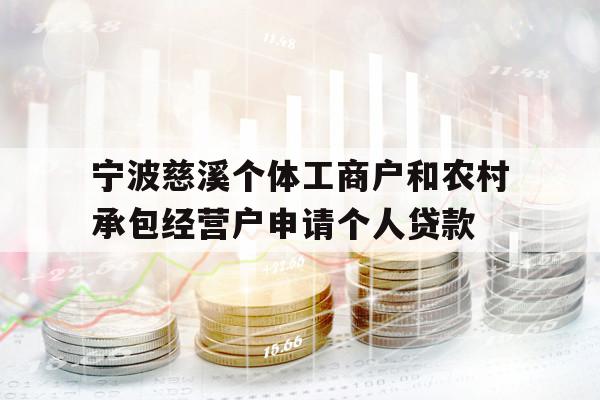 寧波慈溪個體工商戶和農(nóng)村承包經(jīng)營戶申請個人貸款