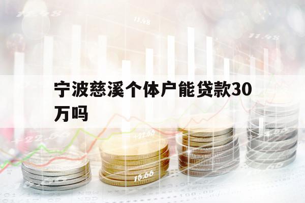 寧波慈溪個(gè)體戶能貸款30萬(wàn)嗎