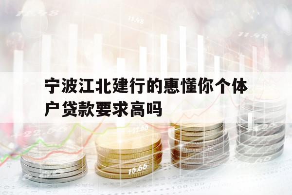 寧波江北建行的惠懂你個體戶貸款要求高嗎