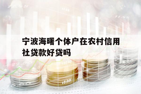 寧波海曙個(gè)體戶在農(nóng)村信用社貸款好貸嗎