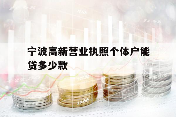 寧波高新營業(yè)執(zhí)照個體戶能貸多少款