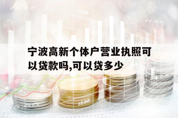 寧波高新個體戶營業(yè)執(zhí)照可以貸款嗎,可以貸多少