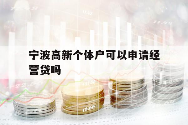 寧波高新個體戶可以申請經營貸嗎