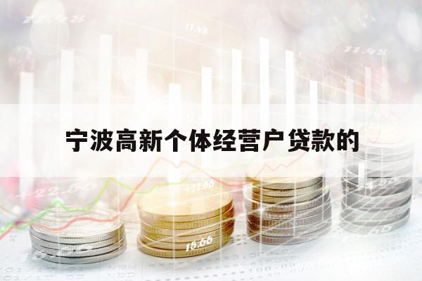 寧波高新個體經(jīng)營戶貸款的
