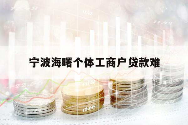 寧波海曙個體工商戶貸款難