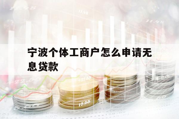 寧波個體工商戶怎么申請無息貸款