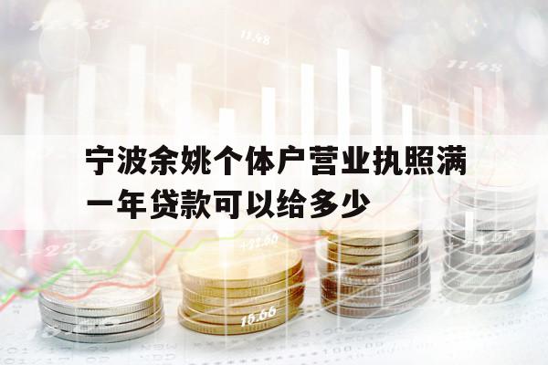 寧波余姚個體戶營業(yè)執(zhí)照滿一年貸款可以給多少