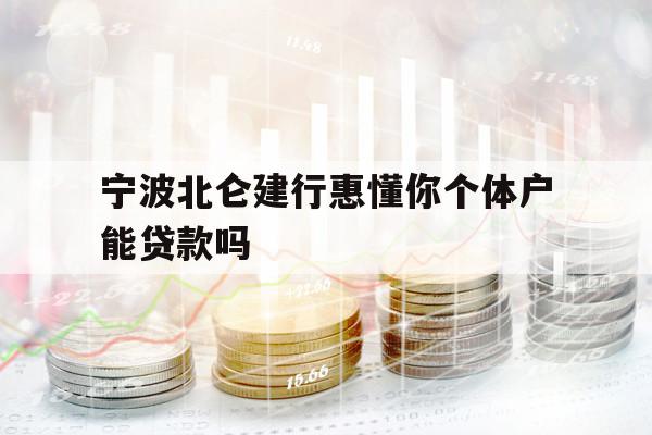 寧波北侖建行惠懂你個(gè)體戶能貸款嗎