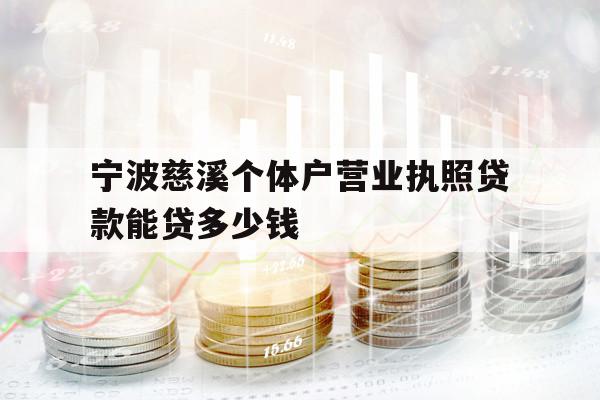 寧波慈溪個(gè)體戶(hù)營(yíng)業(yè)執(zhí)照貸款能貸多少錢(qián)