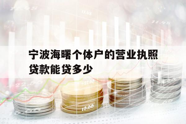 寧波海曙個體戶的營業(yè)執(zhí)照貸款能貸多少 寧波海曙個體戶的營業(yè)執(zhí)照貸款能貸多少