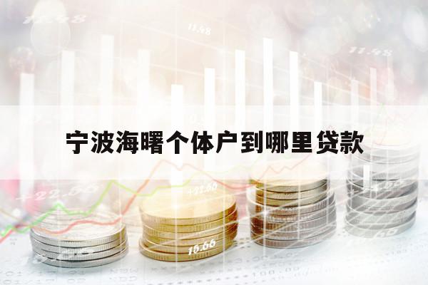寧波海曙個(gè)體戶到哪里貸款